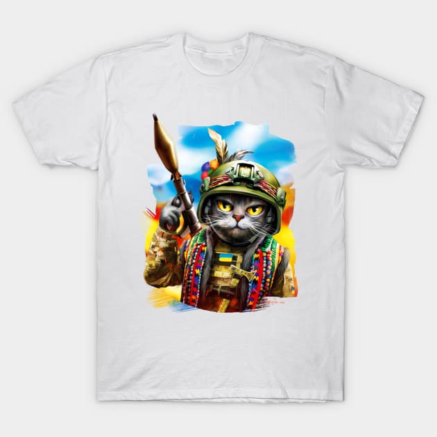 Ukrainian cat grenade launcher T-Shirt by Marysha_art